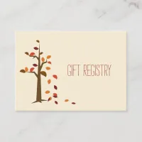 Fall tree,  fall wedding gift registry enclosure card