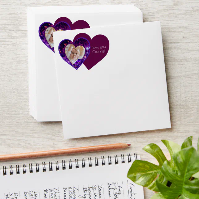 Heart gems with message  envelope