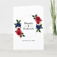 Red White and Blue 4th of July Wedding Program