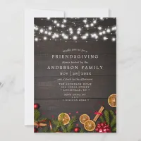 Rustic Pine Cinnamon Orange Slice Friendsgiving Invitation