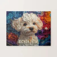 Bichon Frise Paper Quilling Art Dog Portrait Jigsaw Puzzle