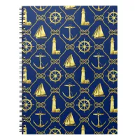 Gold and Blue Nautical Writing Journal