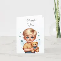 Cute Little Boy Thank You Note Card