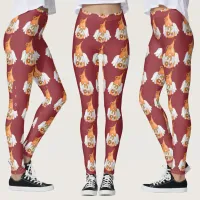 Gnome Leo Astrology Sign Angel Leggings