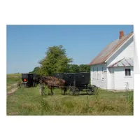 Amish Church and Horses