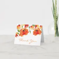 Summer Golden Poppy Wedding Thank You Card