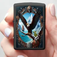 Eagle's Watch Over Winter Seas Zippo Lighter