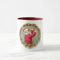 Santa in a Wreath Mug