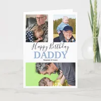 Modern 3 Photo Collage Birthday Thank You Card