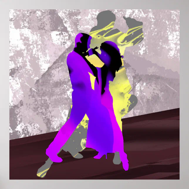 Argentine tango dancers poster