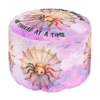 Cute Spider Inspirational Quote Monogram on pink | Pouf