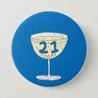 21 Today pin badge blue 21st birthday party