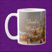 Snowy Christmas Trees In Nostalgic Village Scene Coffee Mug