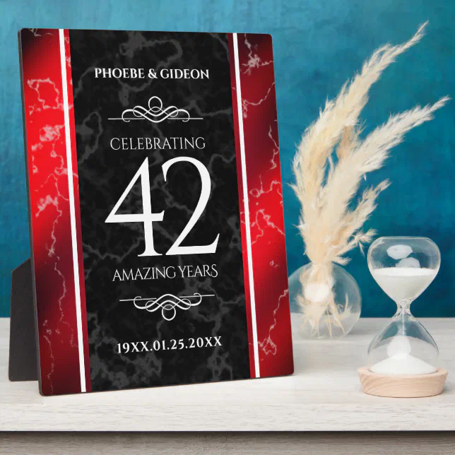 Elegant 42nd Jasper Wedding Anniversary Plaque