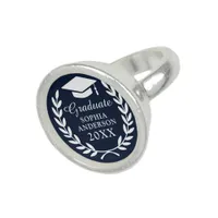  Elegant Custom Name & Year Graduation Keepsake Ring