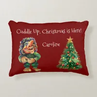 Cheeky Christmas Troll and Tree Delight  Accent Pillow