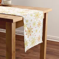 Retro Atomic Mid-Century Mod Red & Gold Starburst Long Table Runner