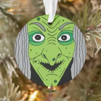 Evil Witch Face Happy Halloween Creepy Ornament