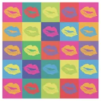 Pop Art Kiss Lips Colourful Pattern Fabric