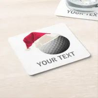 golf christmas square paper coaster