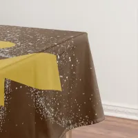 Gold "NOT TODAY!" with Silver Glitter on Brown |  Tablecloth