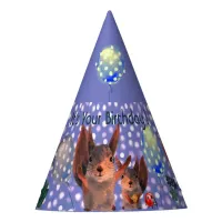 Squirrel Birthday Purple Party Hat