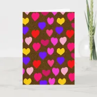 Colorful Fun Hearts for Valentines Holiday Card