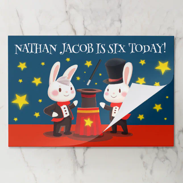 Cute Rabbit Magicians on Stage Magical Birthday Paper Pad