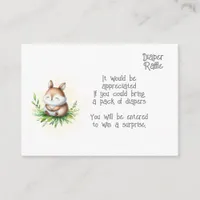 Woodland Animals Baby diaper raffle enclosure card