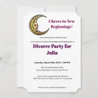 Funny Divorce Freedom Cheers to New Beginnings Invitation