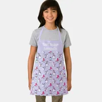 Adorable Snowman Pattern Girls Name Lilac Apron