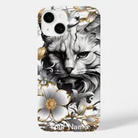 Cat amongst flowers change for your loved portrait Case-Mate iPhone 14 case