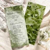 Green Annabelle Hydrangea Wedding Program