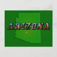 Arizona Map and Picture Text Postcard