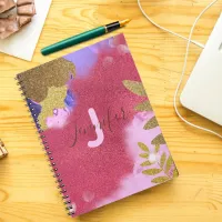 Abstract Pink Gold Shimmering Modern Glam Glitter Notebook