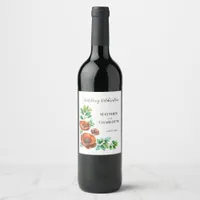 Sublime Watercolor Red Poppies in Vintage Style Wine Label