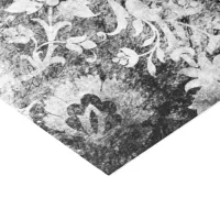 Faded Black & White Flowers Tissue Paper