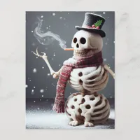 Skeleton Snow Man Postcard