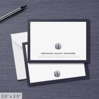 Professional Silver Seal Logo Business Note Card