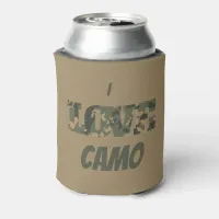 I Love Camouflage Green Brown | Can Cooler