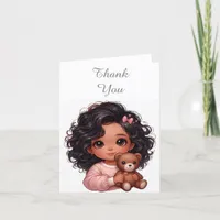 Cute Little Girl Thank You Note Card