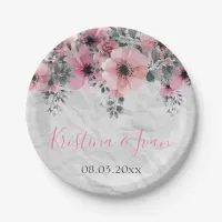 Romantic Elegant Antique Floral Wedding Paper Plates