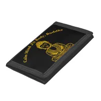 Golden Buddha in Peaceful Pose Trifold Wallet