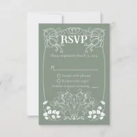 Art Nouveau Wedding RSVP card