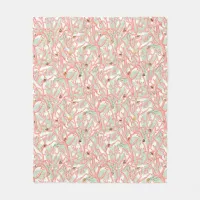 Coastal Coral and Seashells Vintage Ocean Fleece Blanket