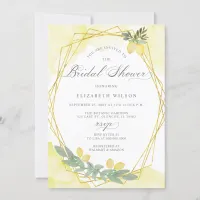 Boho Script Lemon Citrus Summer Bridal Shower Invitation