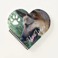 Handwriting overlay German Shepherd Dog photo Notebook