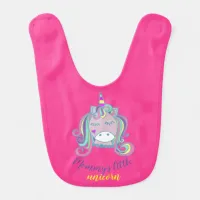 Cute Pretty Girly Unicorn Personalized Baby Bib