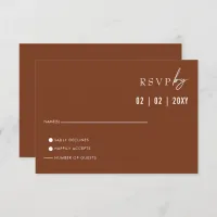  Simple Elegant Modern Terracotta Wedding   RSVP Card