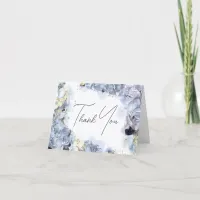 Blue Hydrangeas Watercolor Wedding Thank You Note